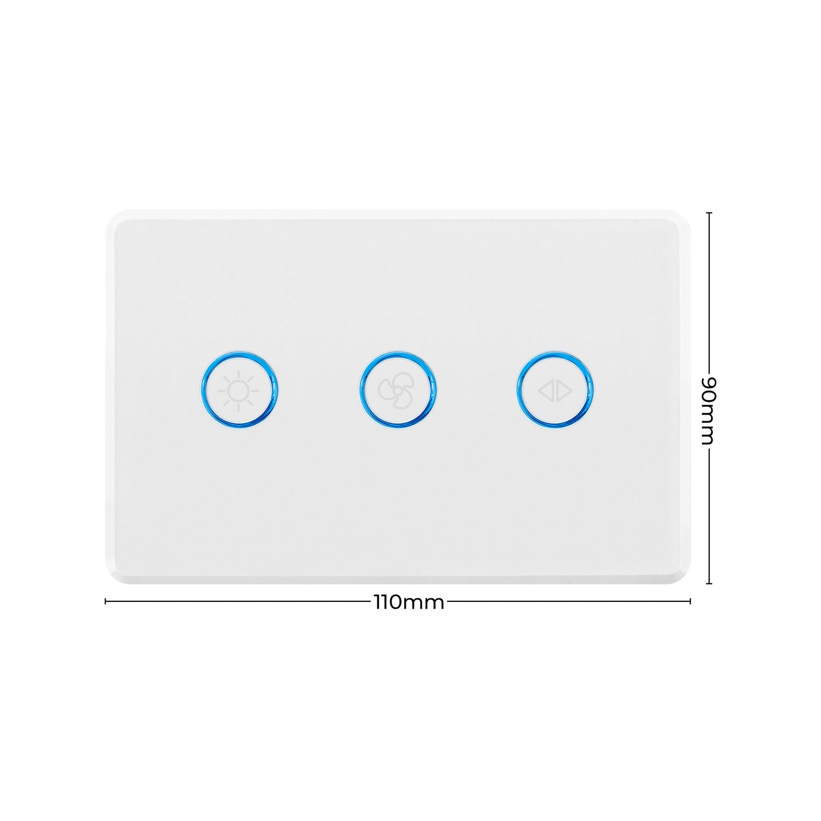 DETA Touch Fan Speed Controller with Light Switch 240V White 6914B