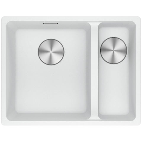 Franke Maris right 1 and 1/2 bowl undermount sink - Polar White Fragranite - MRG160SBRPW-B