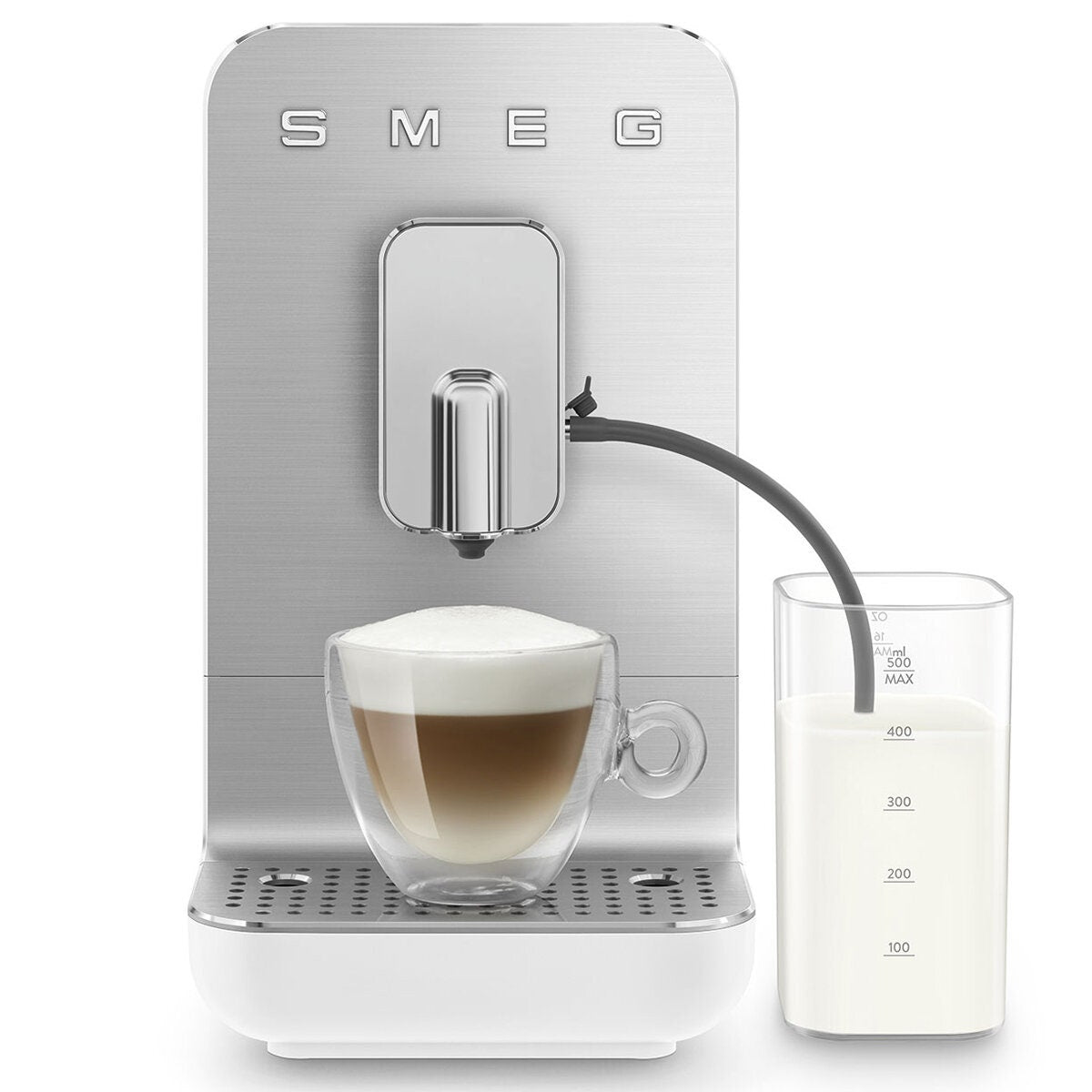 Smeg Automatic Coffee Machine with AutoMilk - 19-Bar Pump, Quick Clean, White - BCC13WHMAU