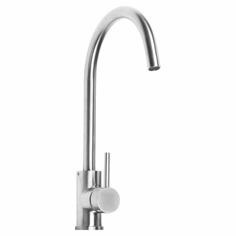 Artusi Gooseneck Mixer Tap - Stainless Steel, 5 Star WELS, 35mm Ceramic Cartridge - ASM100X