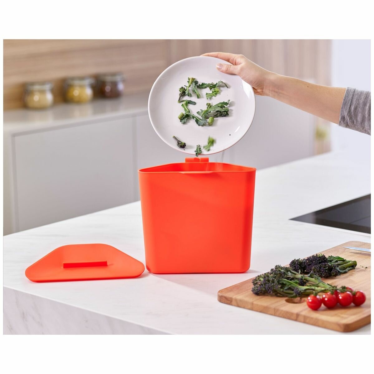 Joseph Joseph Totem Compact 40L waste and recycling bin - stone finish, 2 x 20L compartments - 30064