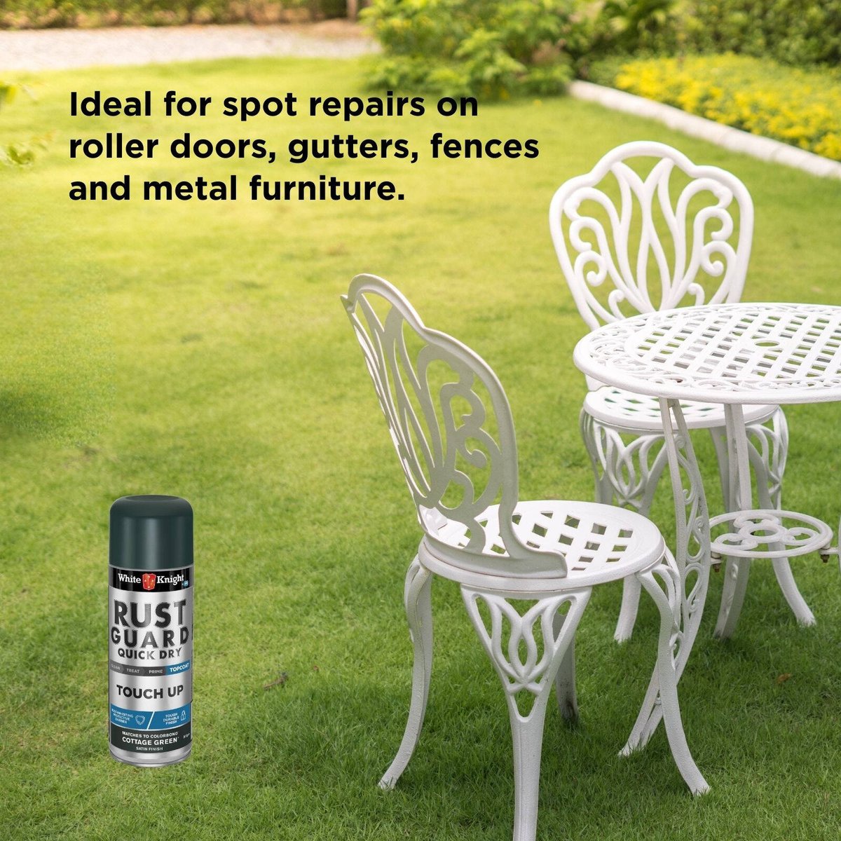 White Knight Rust Guard Touch Up Spray Paint 300g Cottage Green Satin