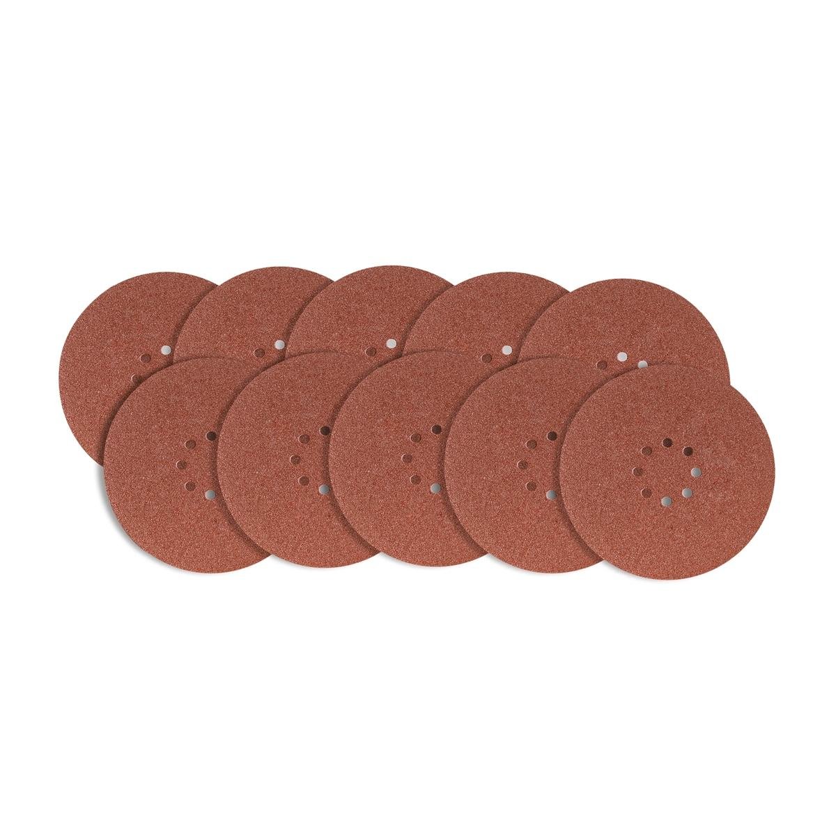 Craftright 225mm Sanding Discs Mixed Grit, Hook and Loop for Orbital & Drywall Sanders, 10 Pack