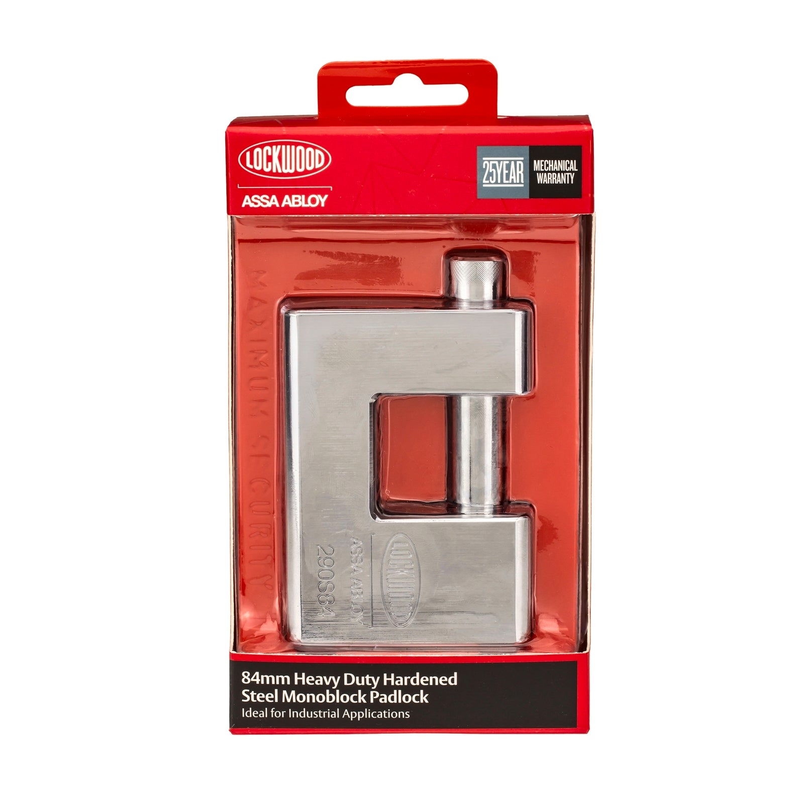 Lockwood 84mm Monoblock Alloy Steel Case Padlock Rekeyable