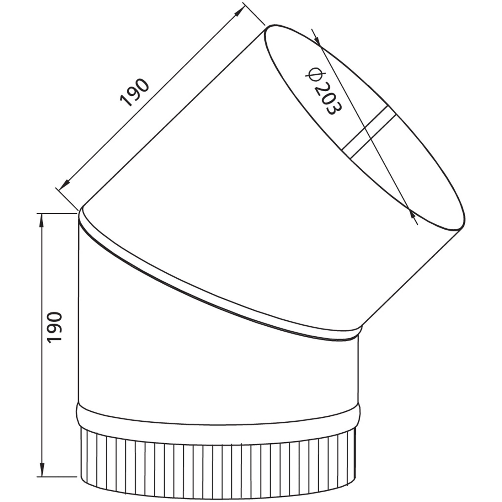 Scandia 45 Degree External Flue Bend Kit Stainless and Galvanised Steel Outdoor