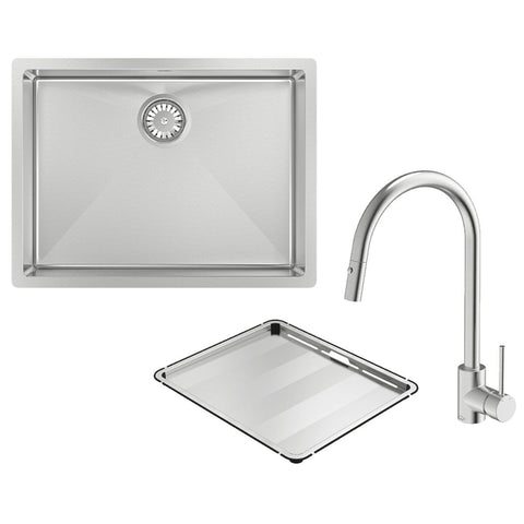 Abey Alfresco 540 Large Bowl Sink Pack - 316 Stainless Steel with Pull Out Mixer Tap - FRA540T15