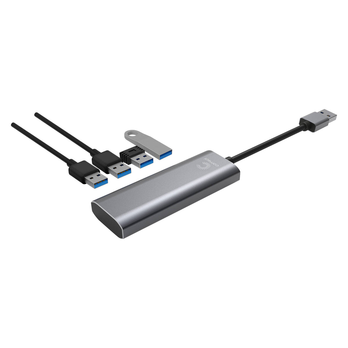 Comsol USB-A to 4 Port USB-A 3.0 Hub UMU304