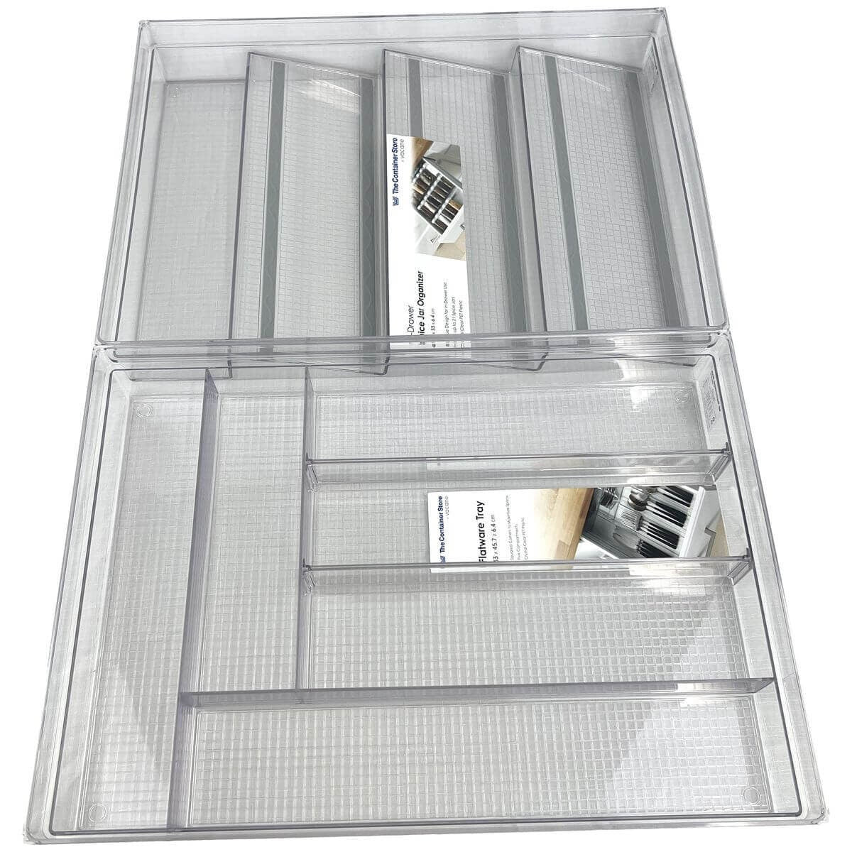 The Container Store 2 piece kitchen drawer pack 2 - Cutlery tray and spice jar organiser - VTCS-DRAW-P2