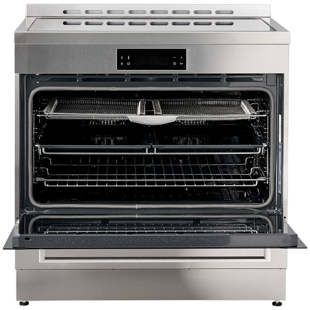 Whirlpool 90cm Induction Freestanding Oven - Inox, 133L, AirFry Function, Pyrolytic Self-Cleaning - WS91I9SPX