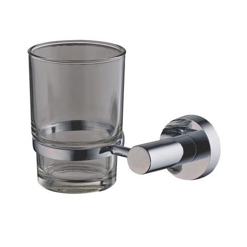 Estilo Chrome Bella Tumbler Holder Plated Zinc Alloy Toughened Glass