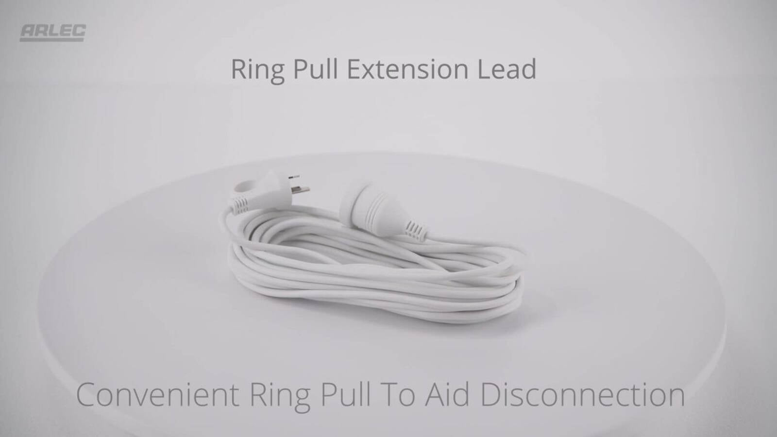 Arlec 10m White Ring Pull Extension Lead 10A 240V PVC Indoor
