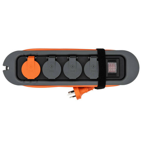 Deta Trade Tuff 3 Outlet Heavy Duty Powerboard 3m - Grey/Orange - Fast Charging - SuperSaverAU - view 1
