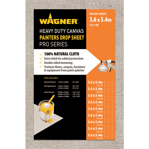 Wagner 3.65 x 5.48m Heavy Duty Cotton Canvas Drop Sheet