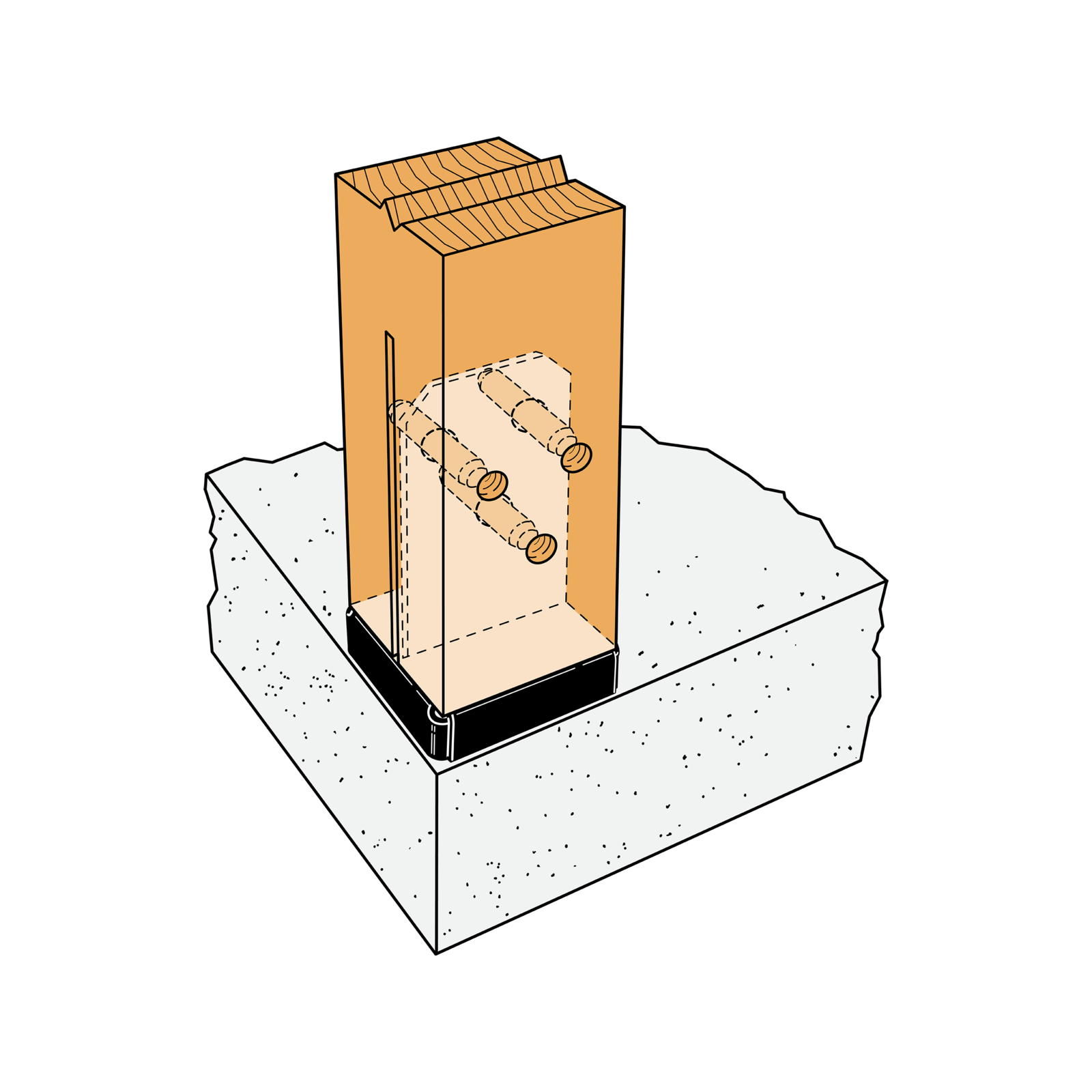 Simpson Strong-Tie 140–152mm Carbon Steel Zmax Galvanised Concealed Post Base CPT140Z