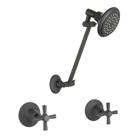 Mondella Cadenza Matte Black 1/2 Turn All Directional Shower Set, Brass, 9L/min 3 Star WELS
