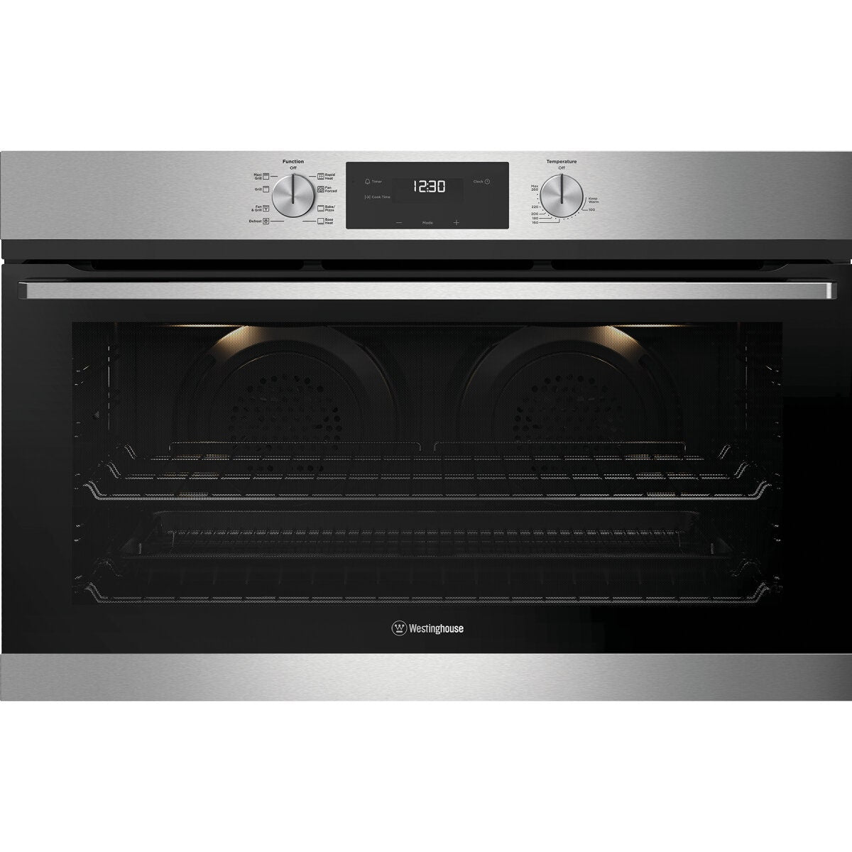 Westinghouse 90cm multi-function oven - 125L gross, twin fan heat distribution, stainless steel - WVE9515SD