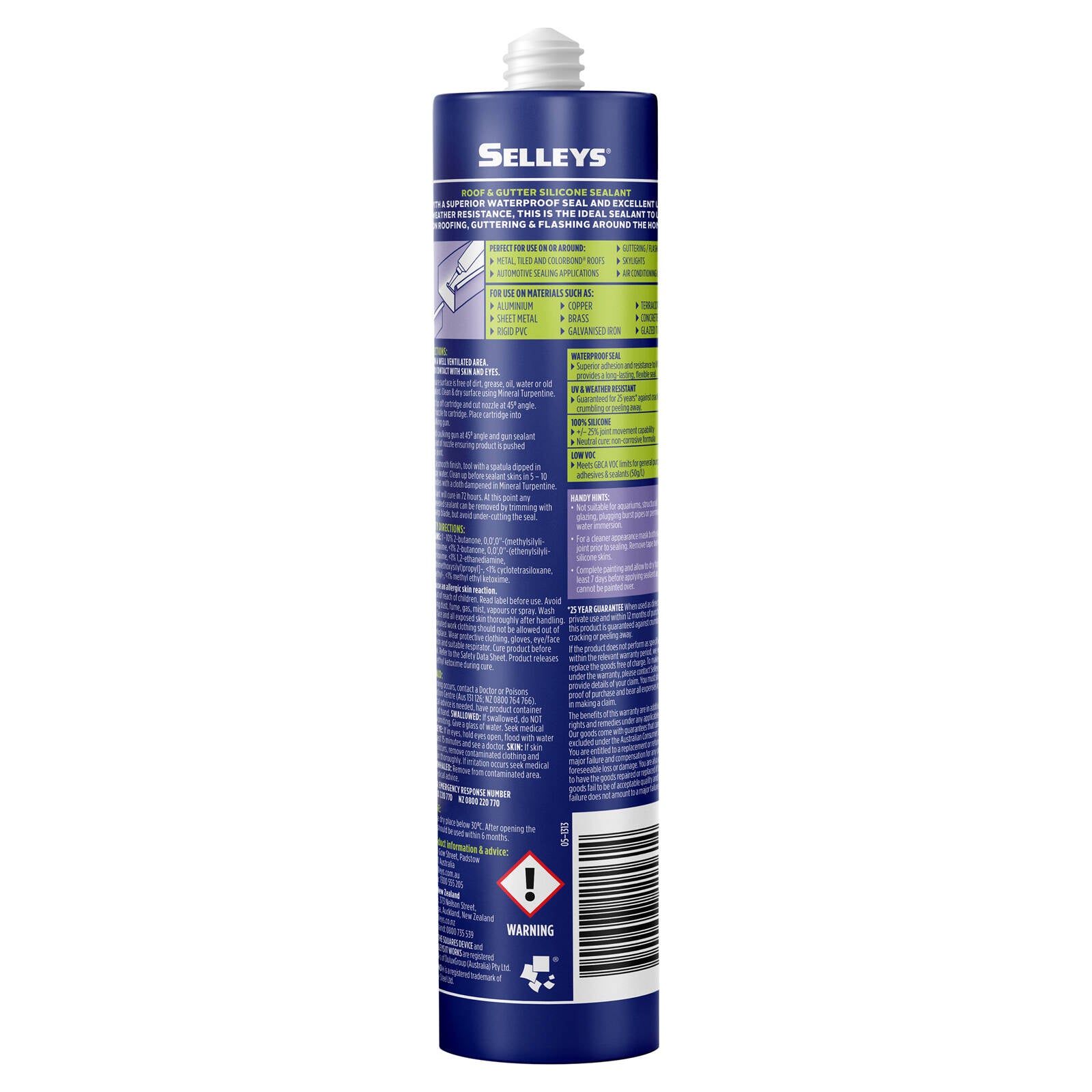 Selleys Roof & Gutter Silicone Sealant 310g Grey UV Resistant