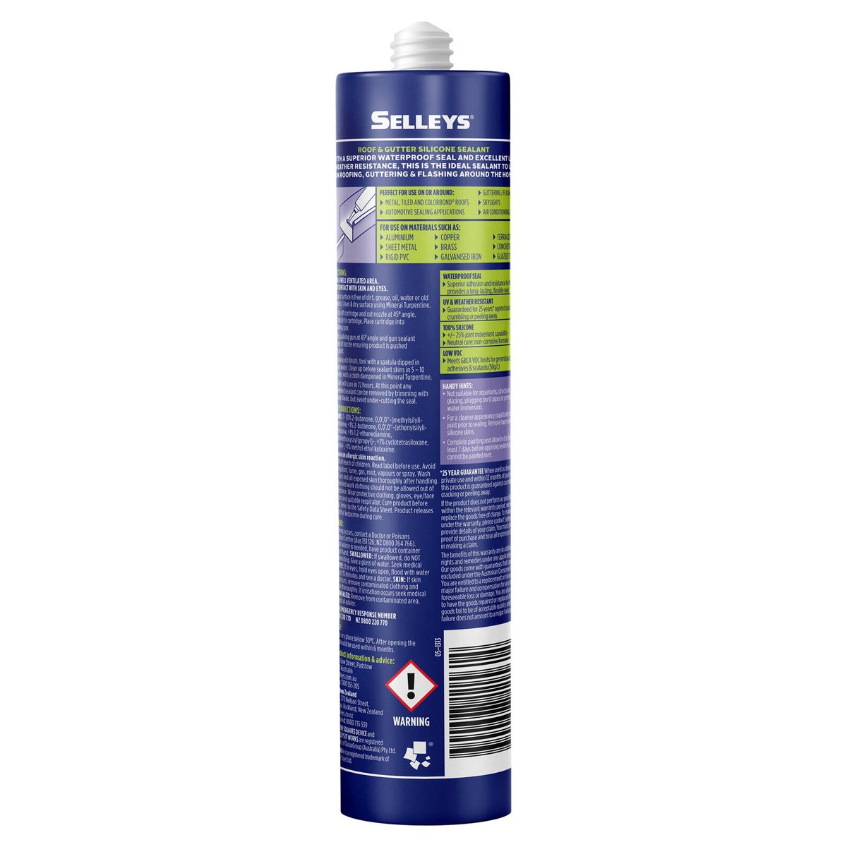 Selleys Roof and Gutter Silicone Sealant 310g - Grey - Waterproof, UV Resistant - SuperSaverAU - view 3