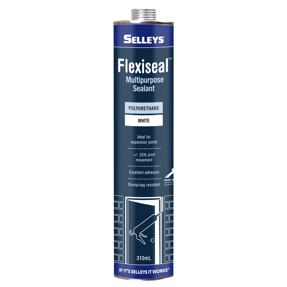 Selleys Flexiseal 310ml White Polyurethane Construction Sealant Indoor Outdoor