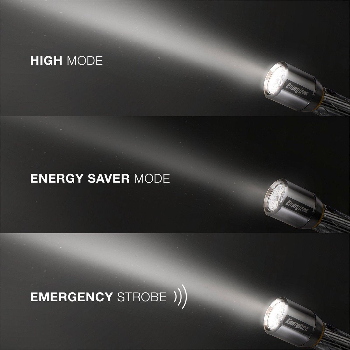 Energizer Vision HD 400 Lumen Metal LED Torch, Digital Focus & Strobe, Silver (PMHH21)