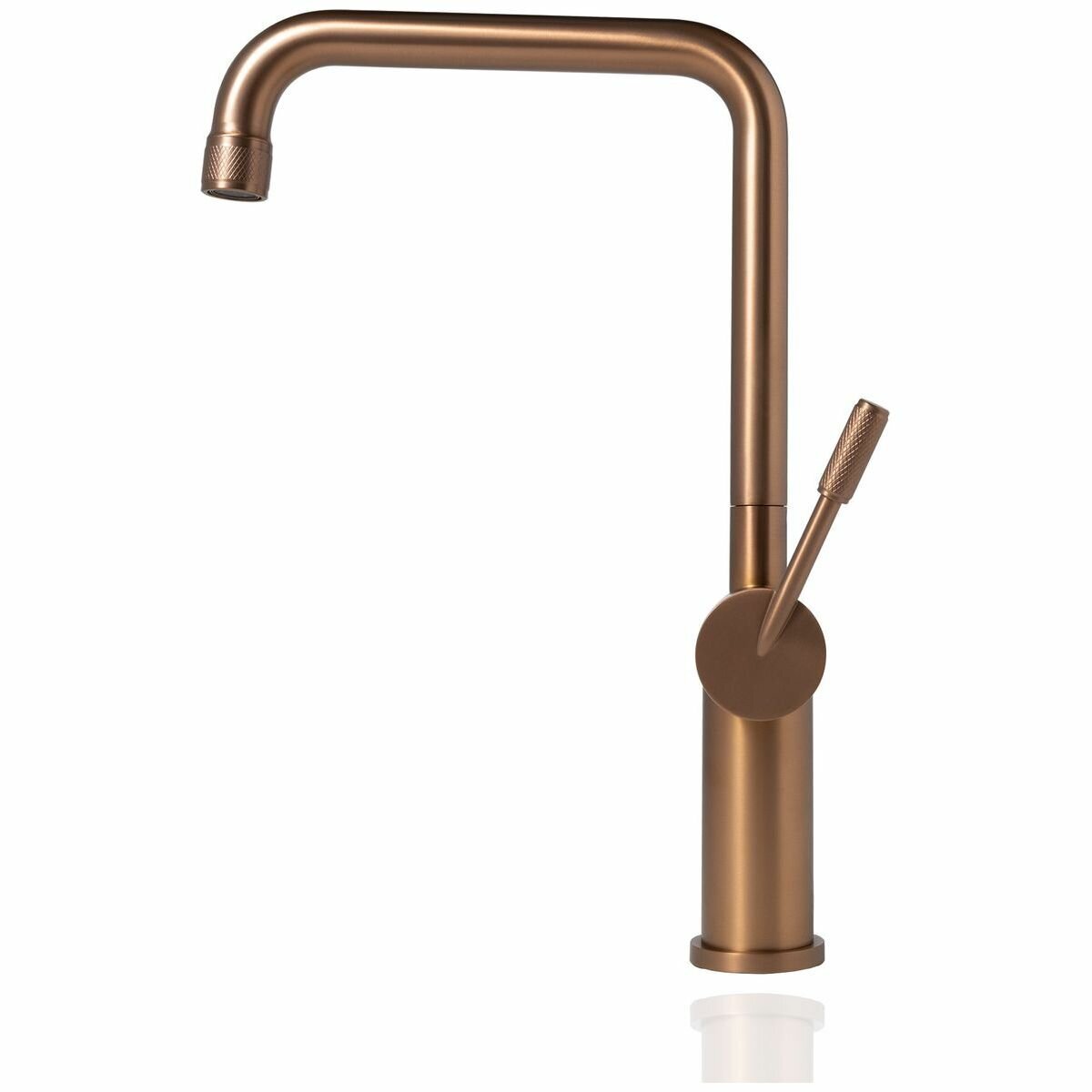Titan Essentials Squareneck Kitchen Mixer Tap - Rose Gold, Diamond Knurled Handle, 5 Star WELS - TTRG1