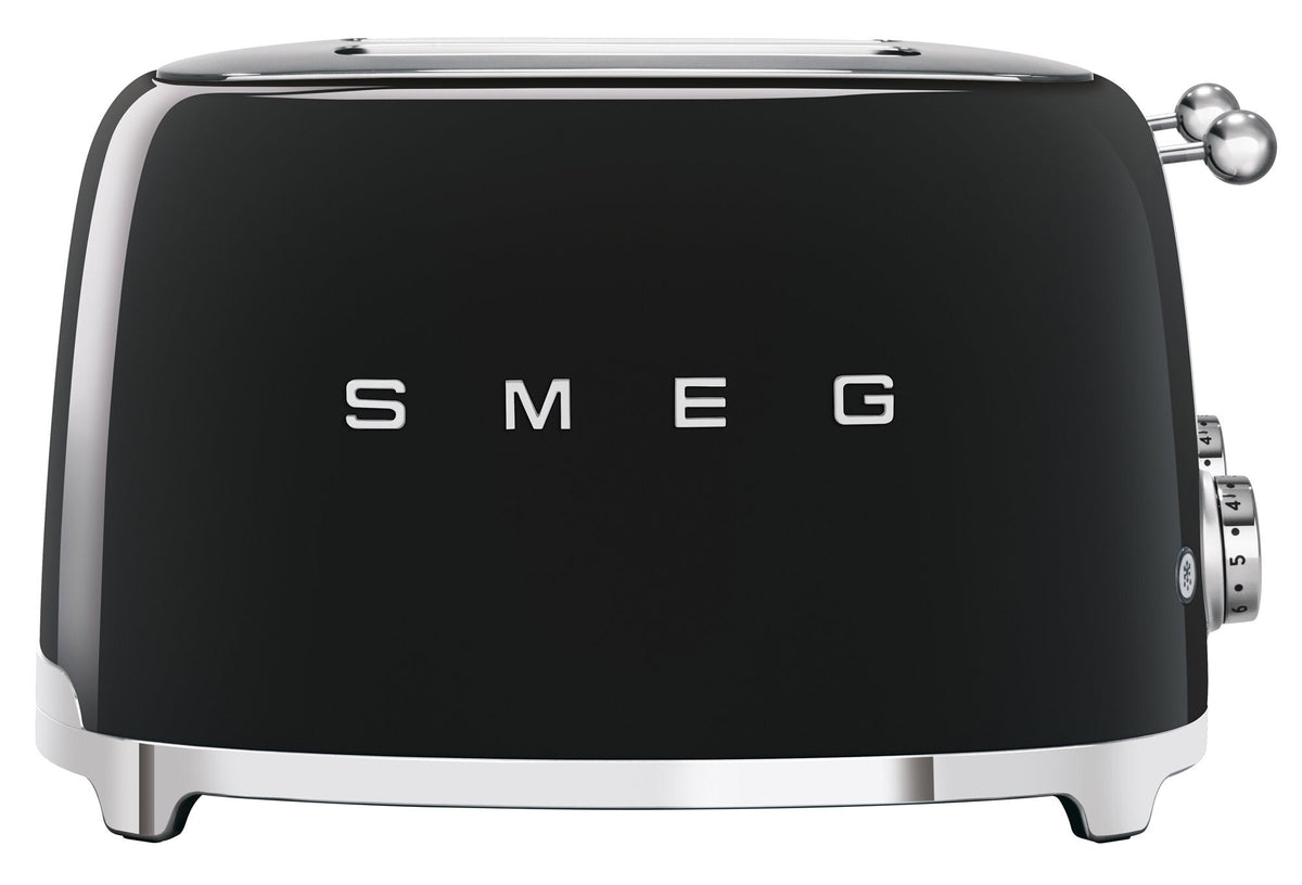 Smeg 50's Style 4 Slice Toaster - Black, Six Browning Levels, Independent Slot Control - TSF03BLAU