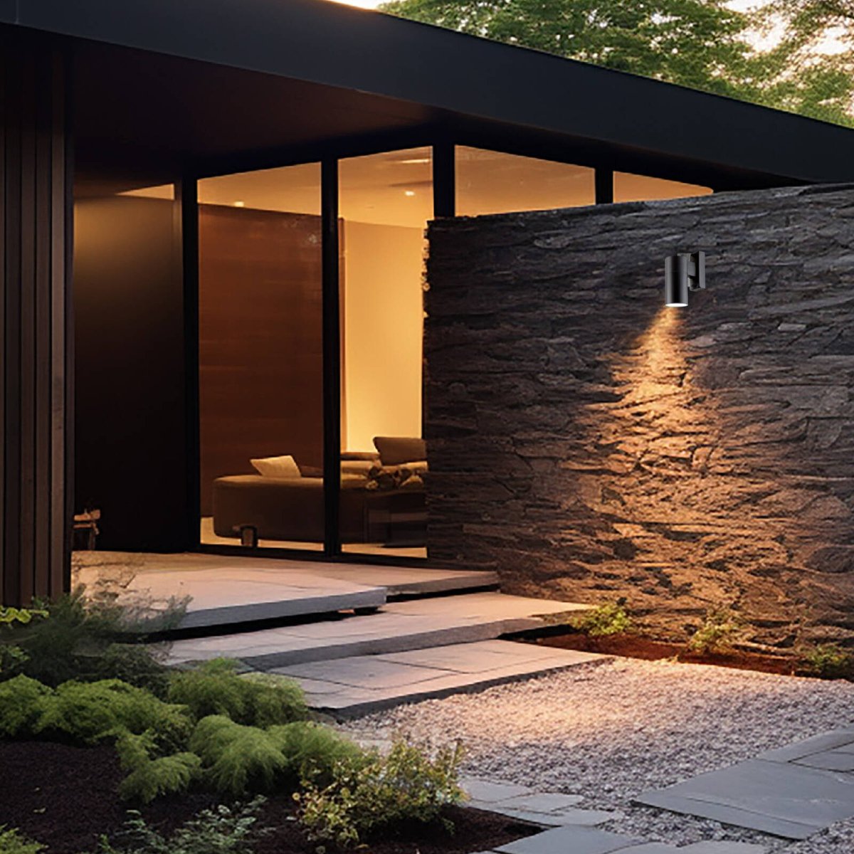 Brilliant Coolum Black Exterior Fixed Wall Light Stainless Steel GU10 Weather Resistant