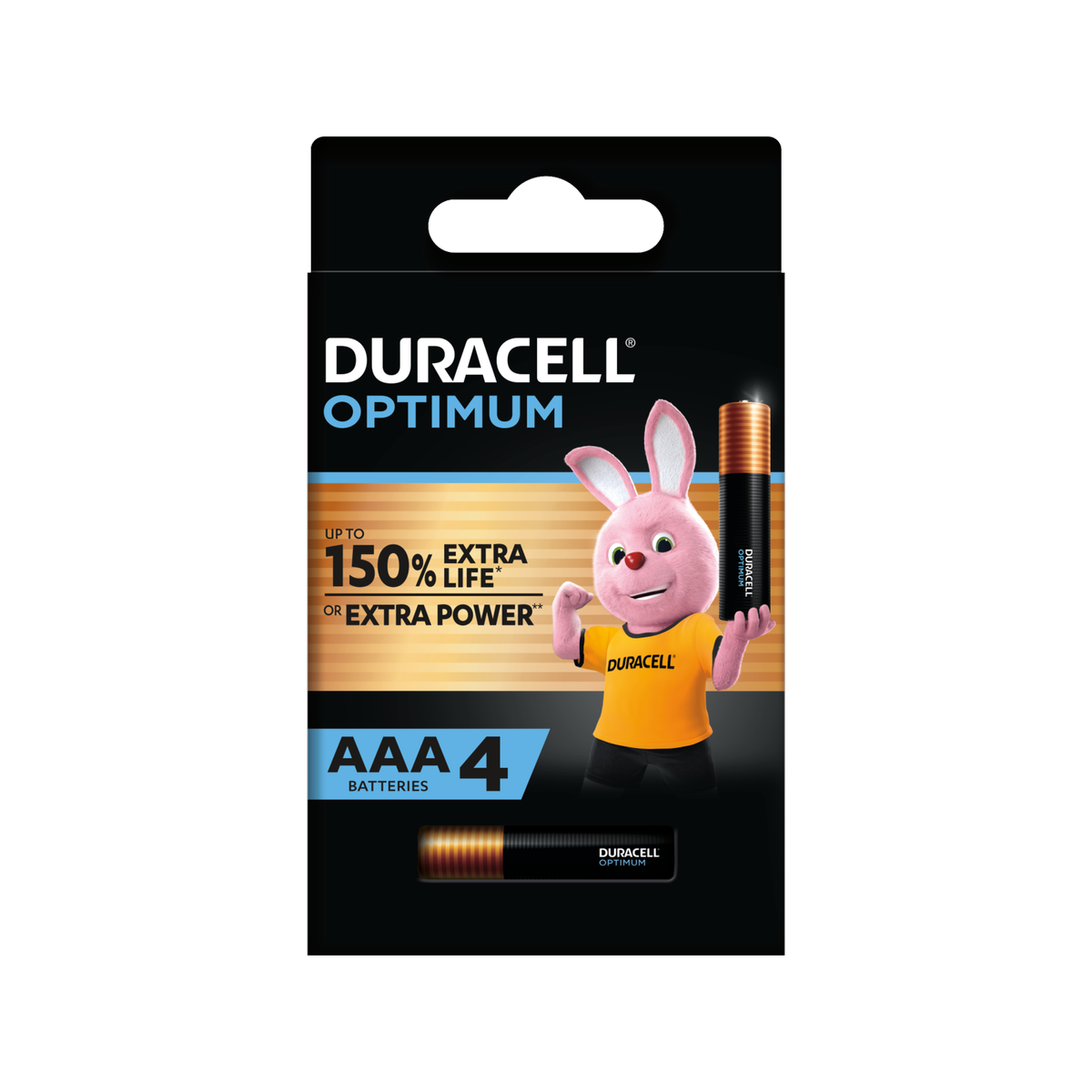 Duracell Optimum AAA Battery 4 Pack - 150% Extra Power - Copper & Black - SuperSaverAU - view 1