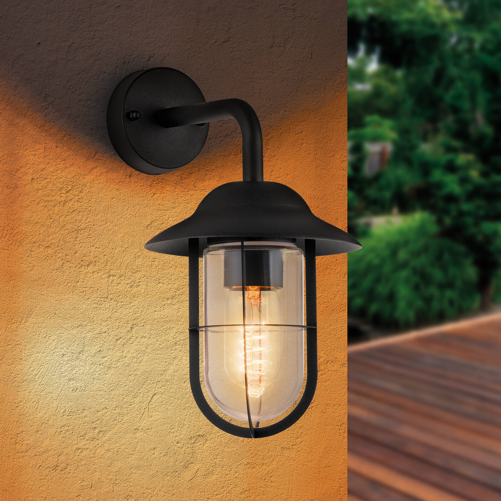 Verve Design Ashton Wall Light Black Powder Coated Stainless Steel E27 60W Weather Resistant Outdoor