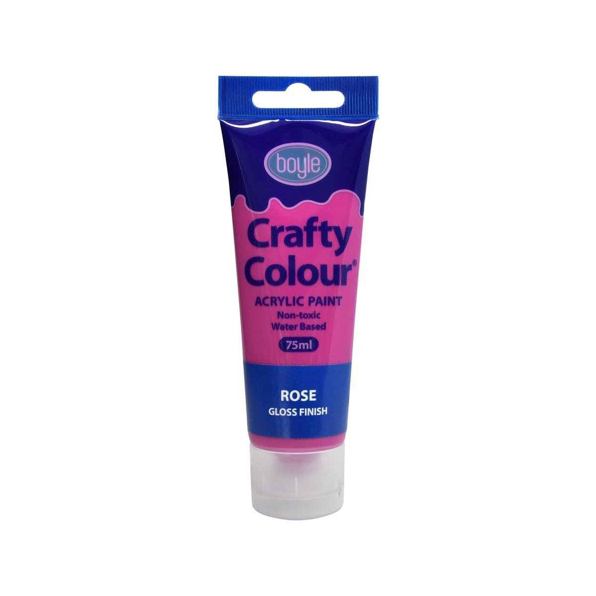 Boyle Crafty Colour Acrylic Paint - 75ml - Rose - Non-Toxic - SuperSaverAU - view 1