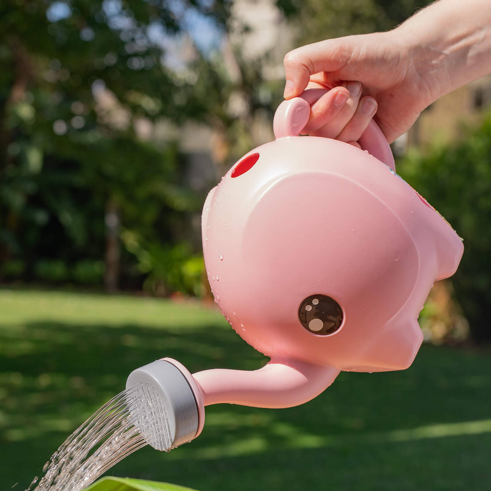Holman Baby Elephant 2.5L Kids Plastic Watering Can - Fairy Floss Pink