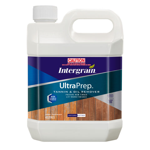 Intergrain UltraPrep Tannin & Oil Remover 4L Salts-Based Timber Prep