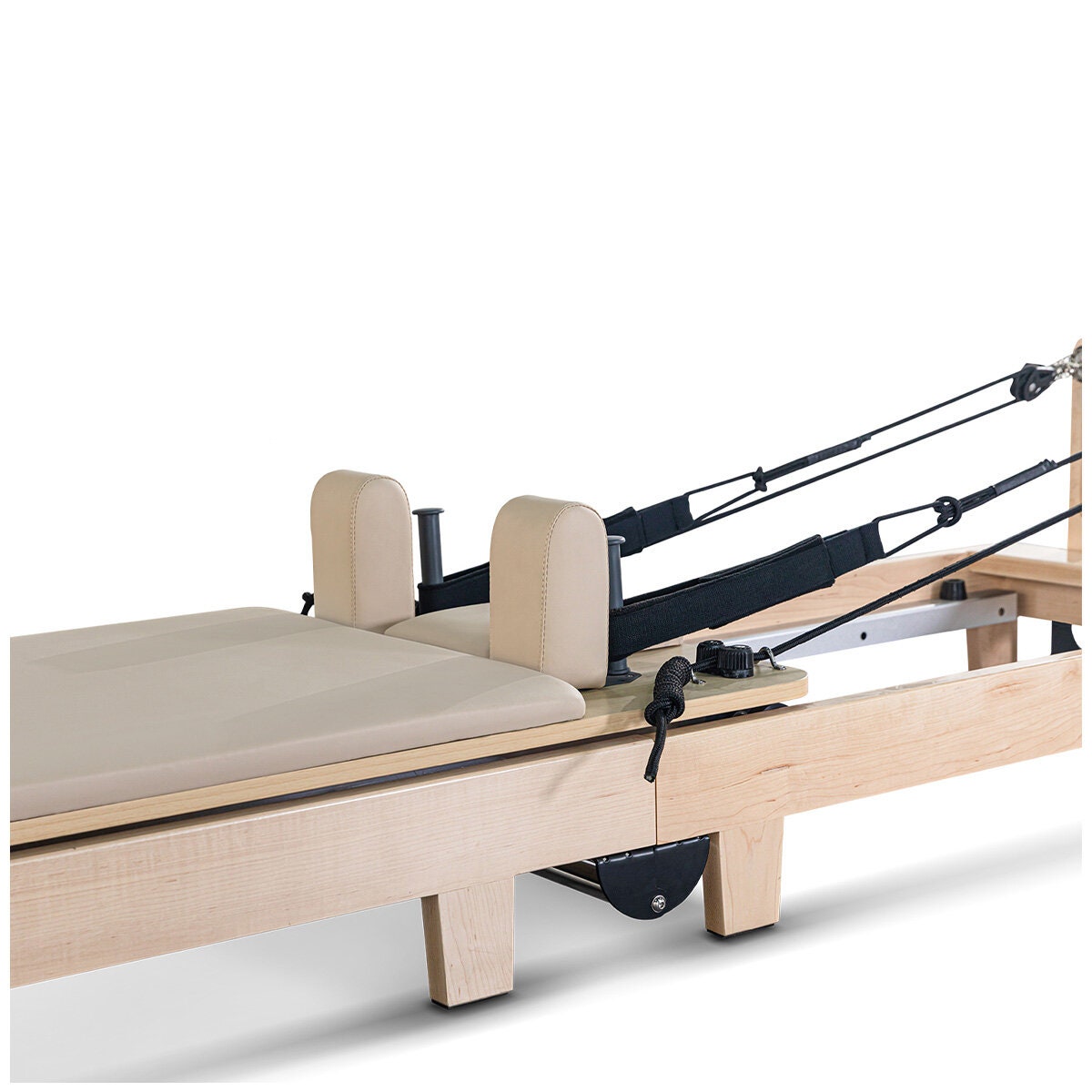 Lifespan Fitness Contour 2 folding wood Pilates reformer set - wooden frame - beige accents - LFRF-CONTFLD2B