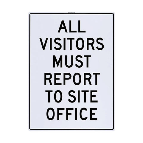 Sandleford 450 x 600mm All Visitors Must Report Polypropylene Sign