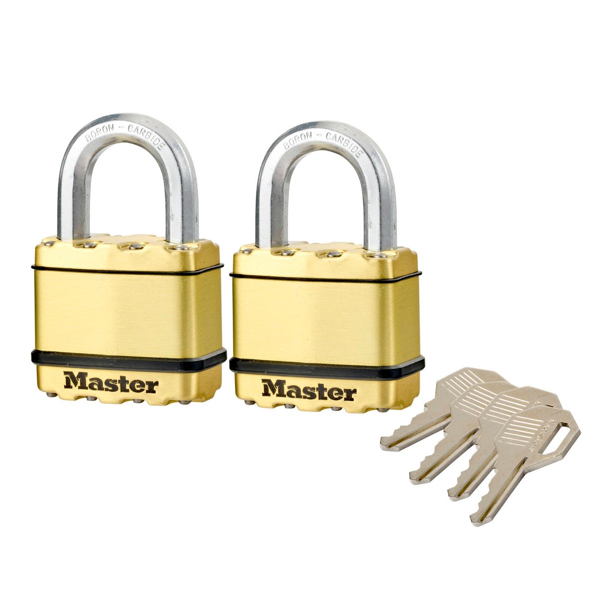Master Lock Excell Padlock 50mm 2 Pack Laminated Steel Weather Resistant - SuperSaverAU - view 1