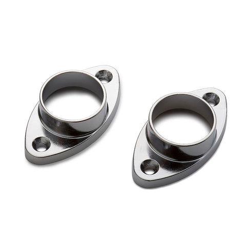 Sandleford Chrome Rod Fittings Oval Flange 25mm 2 Pack - Steel - 60mm x 15mm x 30mm - SuperSaverAU - view 1