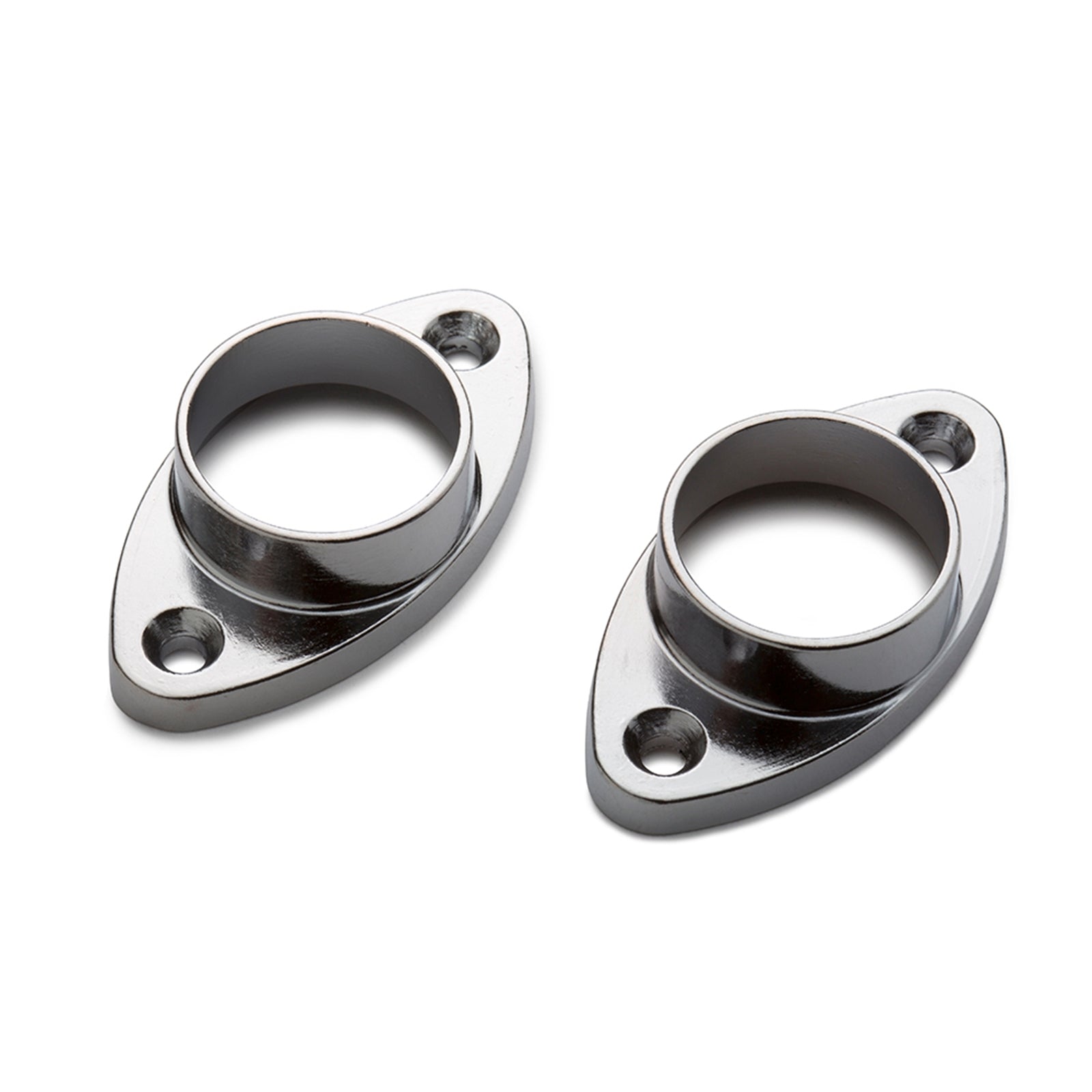 Sandleford 25mm Chrome Steel Oval Flange Rod Fitting 2 Pack Hanging Rail
