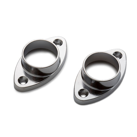 Sandleford 25mm Chrome Steel Oval Flange Rod Fitting 2 Pack Hanging Rail