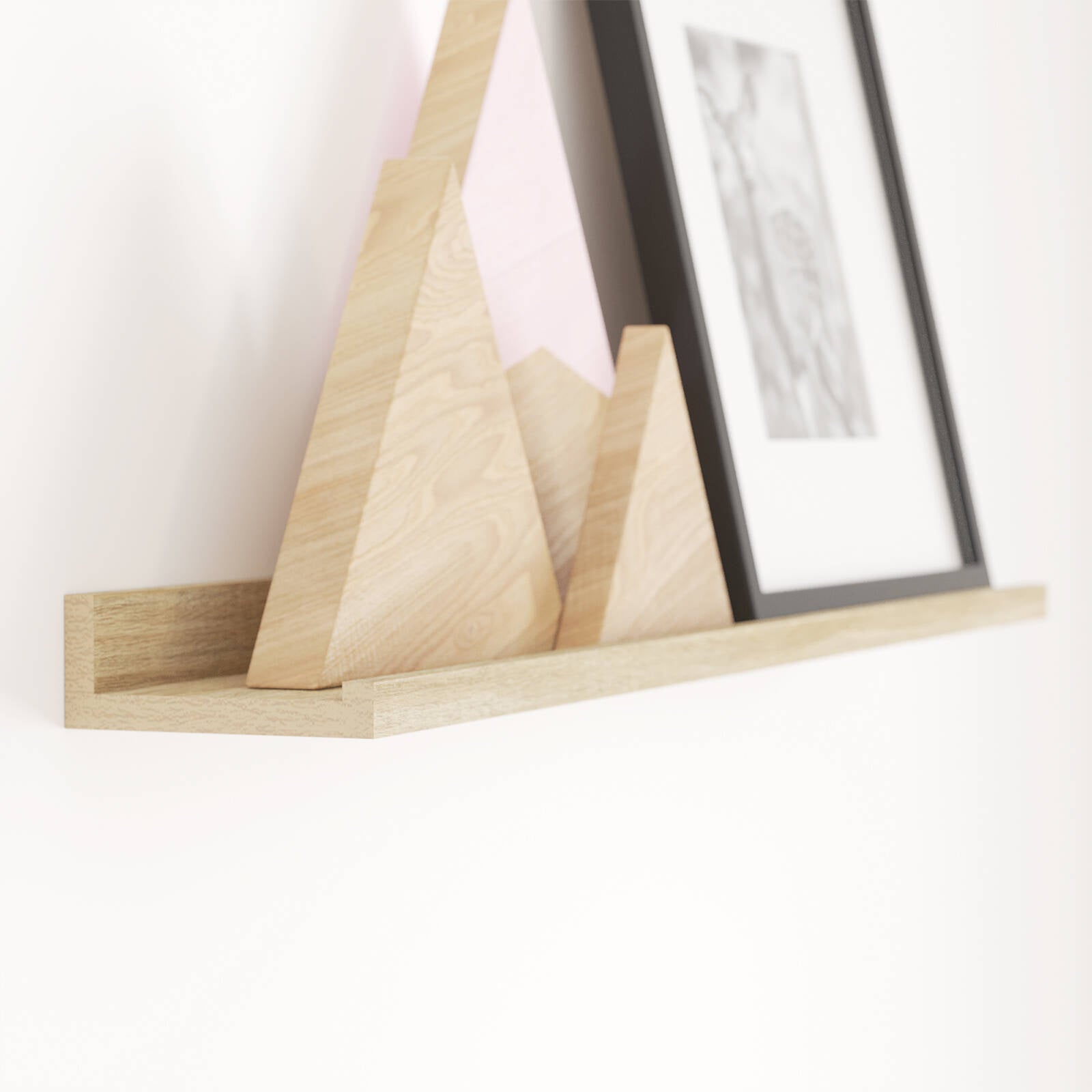 Flexi Storage Decorative 900 x 35 x 90mm Oak Photo Shelf