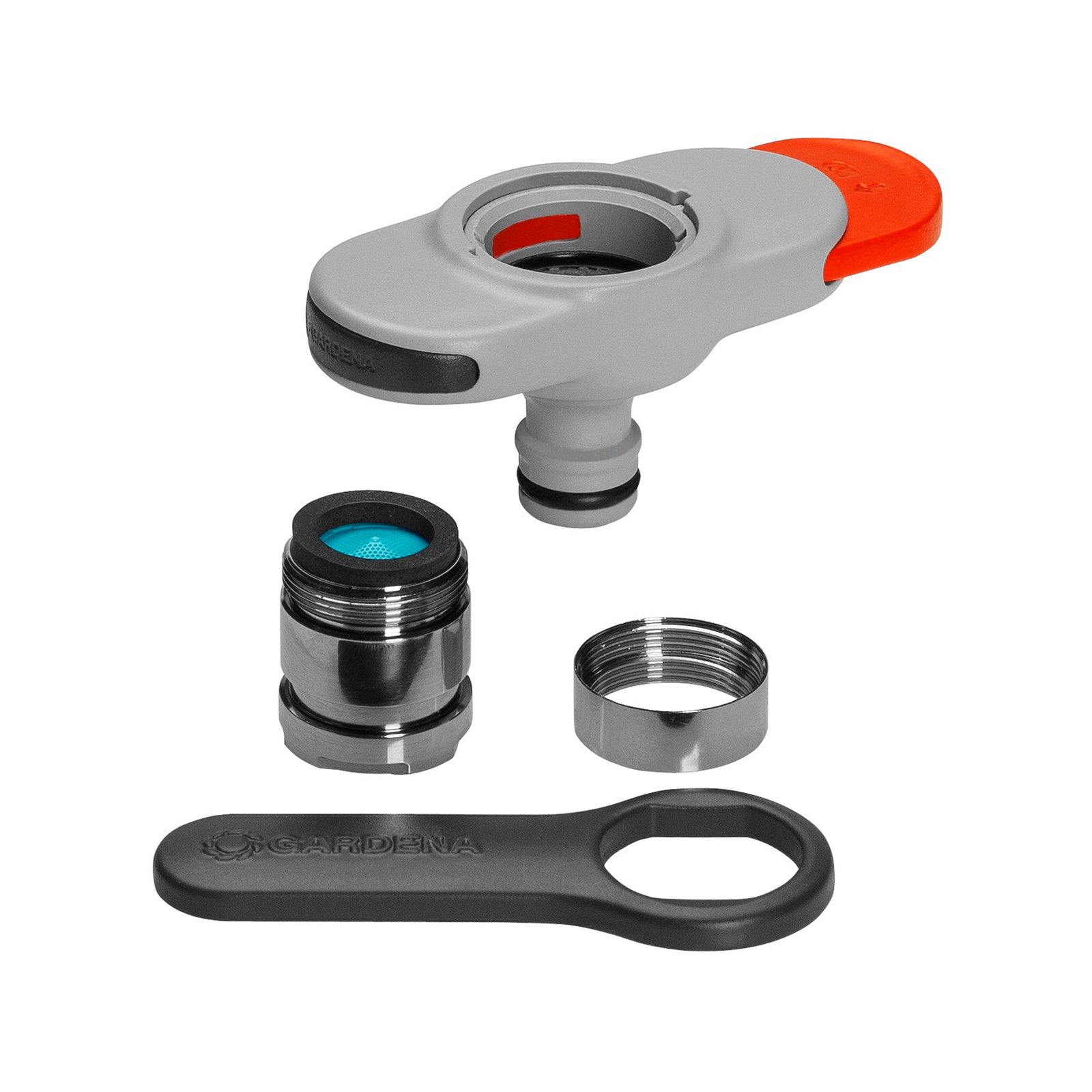 Gardena Indoor Plastic Tap Adaptor Grey / Orange