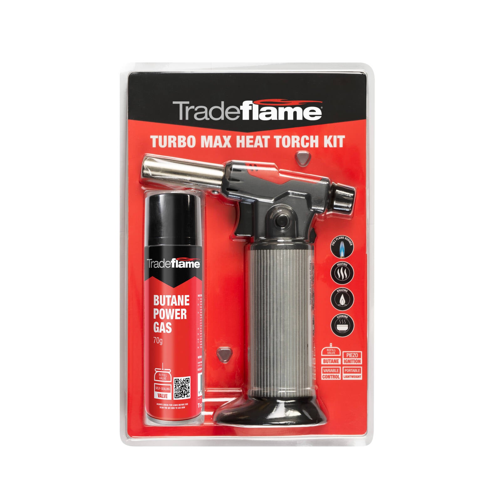 Tradeflame Turbo Max Heat Torch Kit with Adjustable Flame & Piezo Ignition