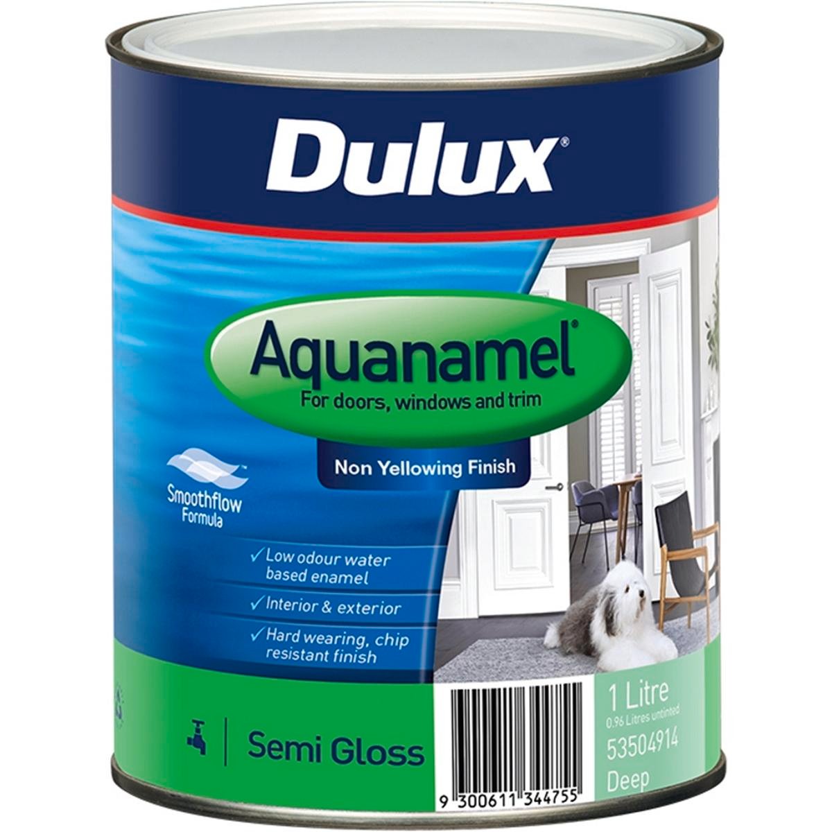 Dulux 1L Aquanamel Semi Gloss Enamel Paint Deep