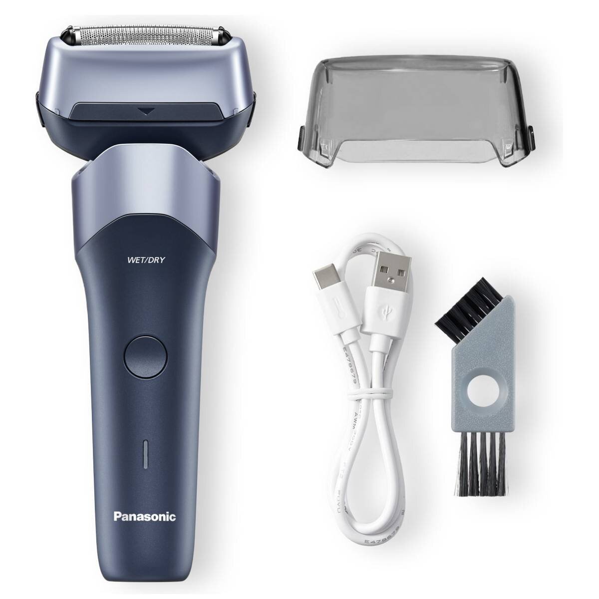 Panasonic Series 500 3-Blade Electric Shaver - Blue - 10D Flexible Head, Wet and Dry, USB-C - ES-RM3FXA541