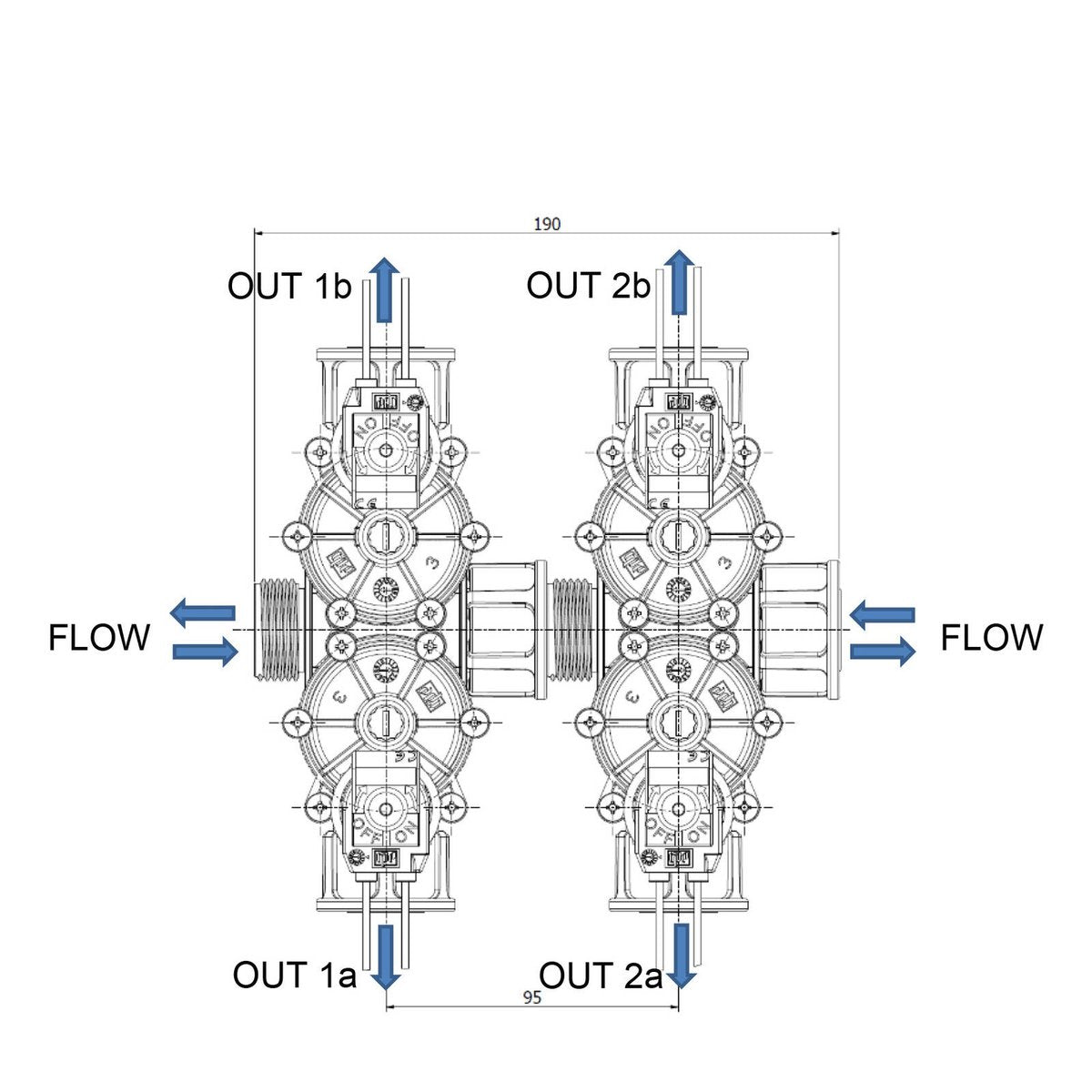 K Rain 25mm Dual Outlet Modular Solenoid Valve - 175LPM Flow Rate - Low Voltage - SuperSaverAU - view 5