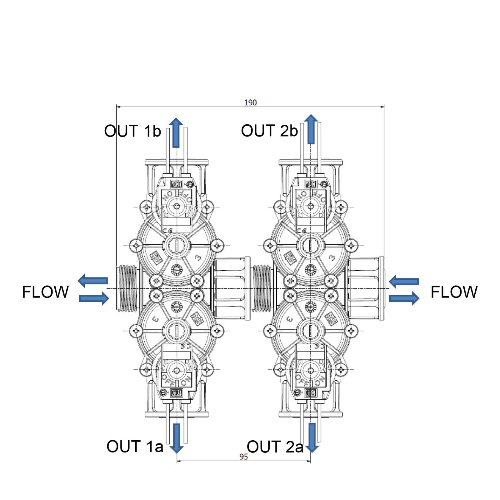 K-Rain 25mm Dual Outlet Modular Solenoid Valve