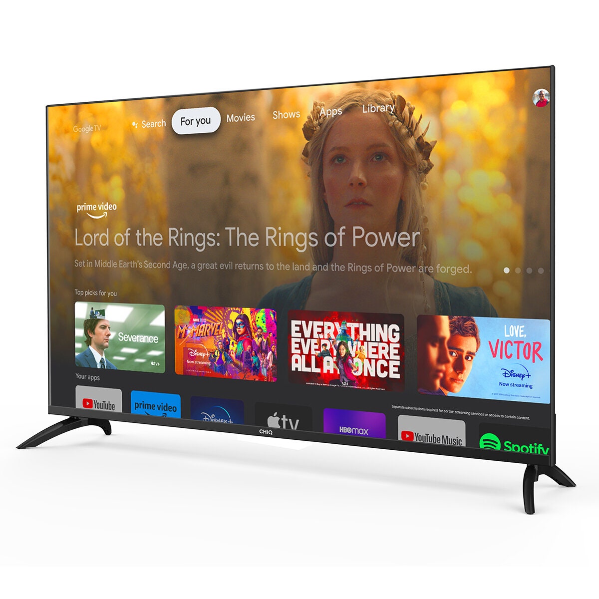 CHiQ 43 Inch LED 4K UHD Google TV - Chromecast Built-in, HDR10, 4 HDMI Ports, 5.0 Star - U43G7PG