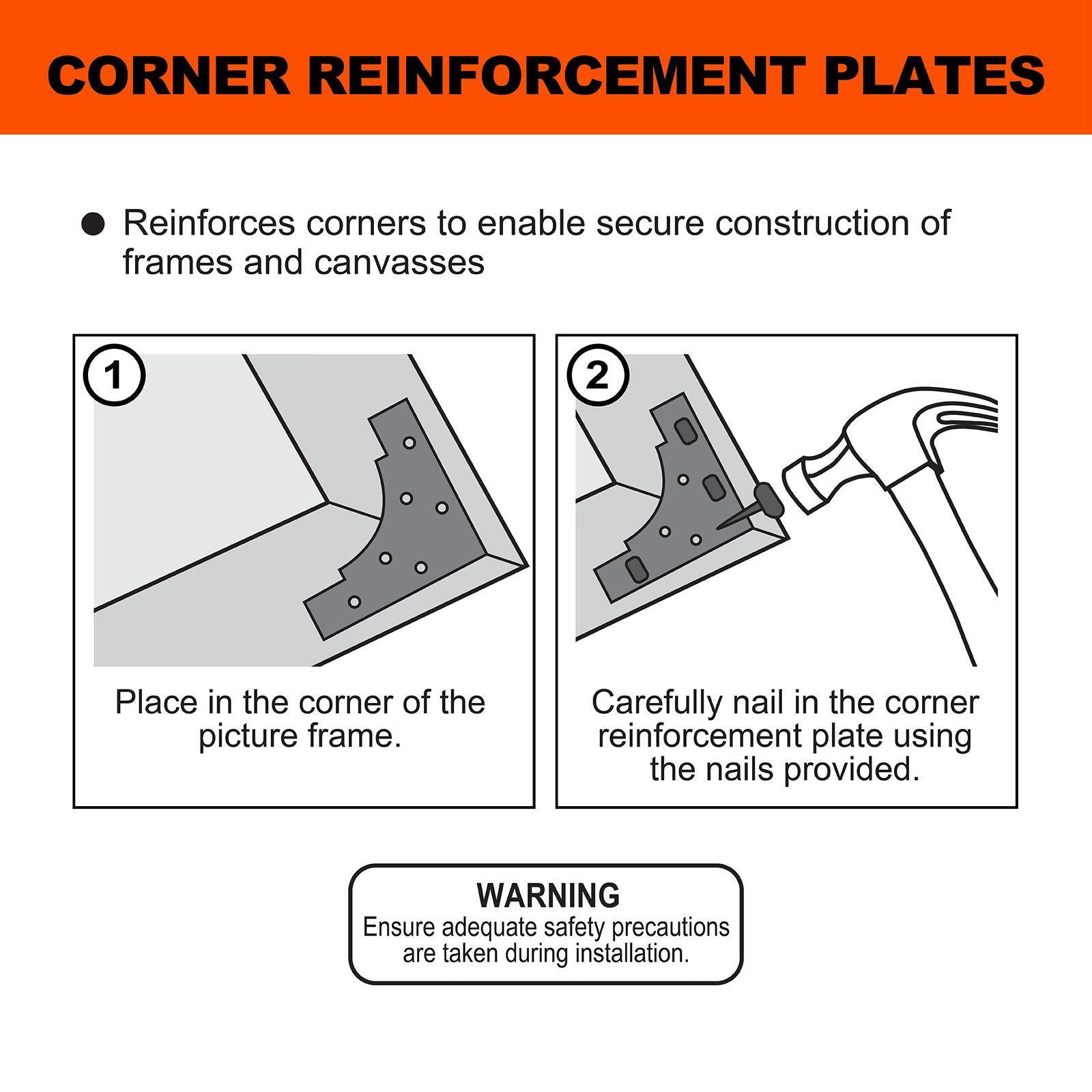 Everhang Picture Frame Corner Reinforcement Plates - 4 Pack
