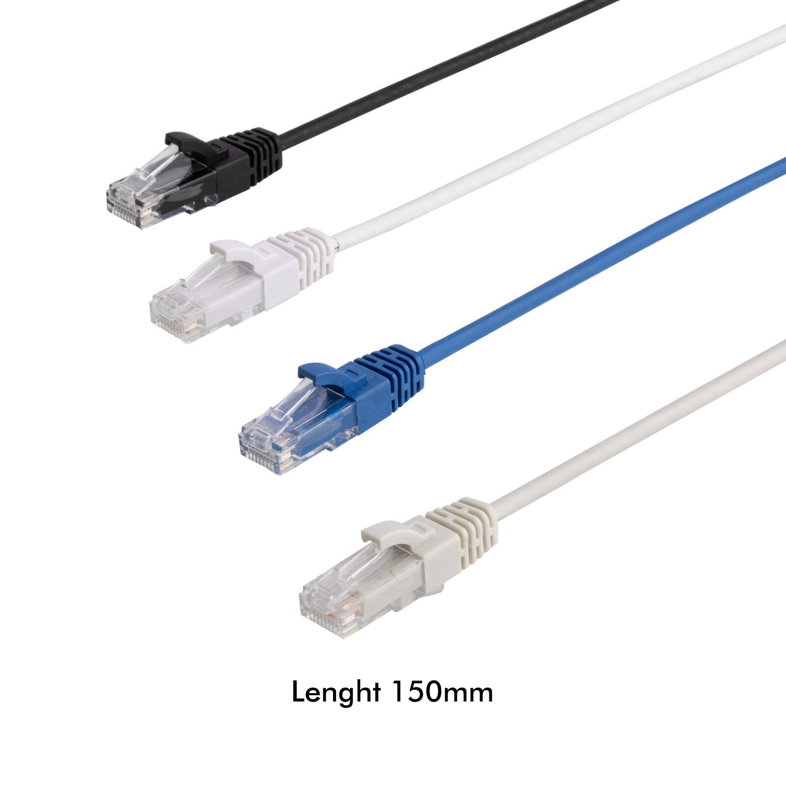 Antsig 15cm Ultra Thin CAT6A RJ45 Ethernet Cable 12 Pack - 10 Gigabit, Gold-Plated