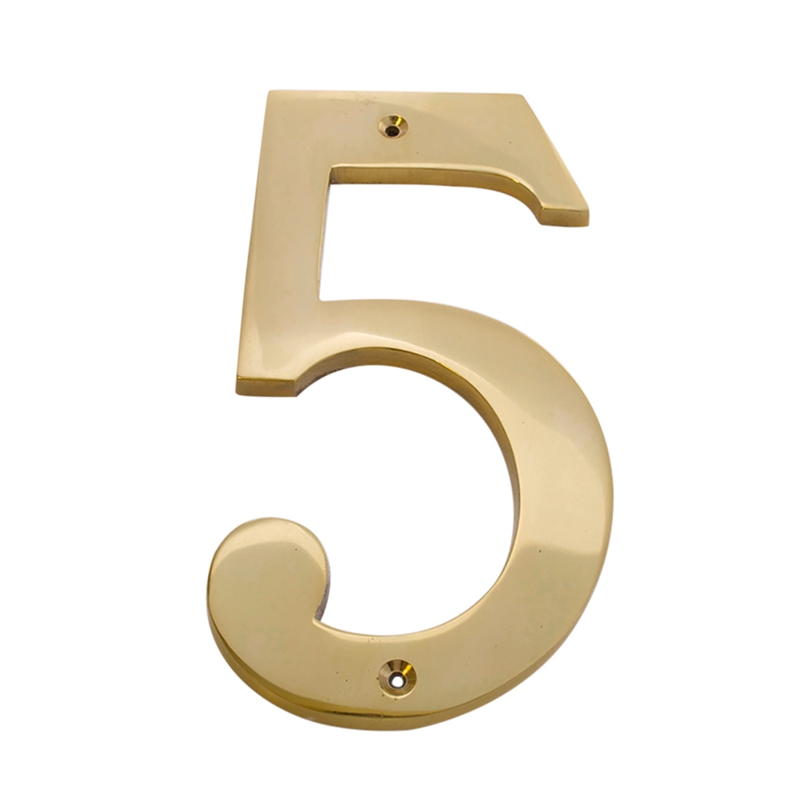 Sandleford 150mm Solid Brass House Number 5 - Weather Resistant, Fixings Included
