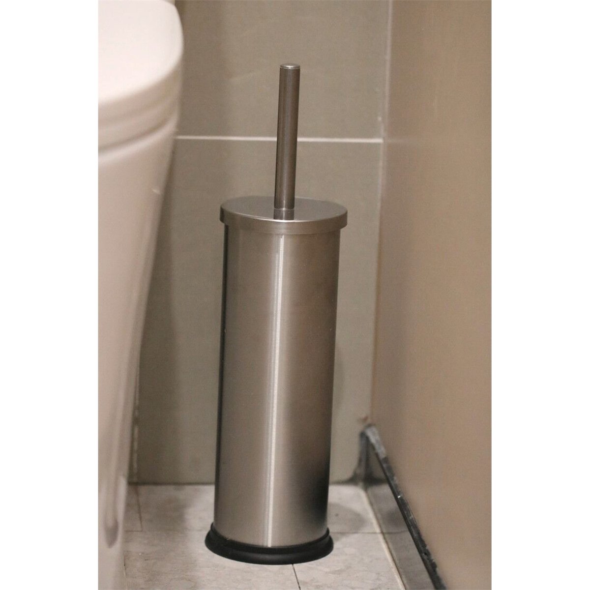 All Set Stainless Steel Toilet Brush with Polypropylene Bristles